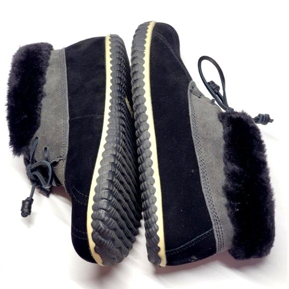 NWB Sperry Top Sider Women's Black Suede Elayna Duck Boot Slipper Size 8M 600 - Picture 9 of 9